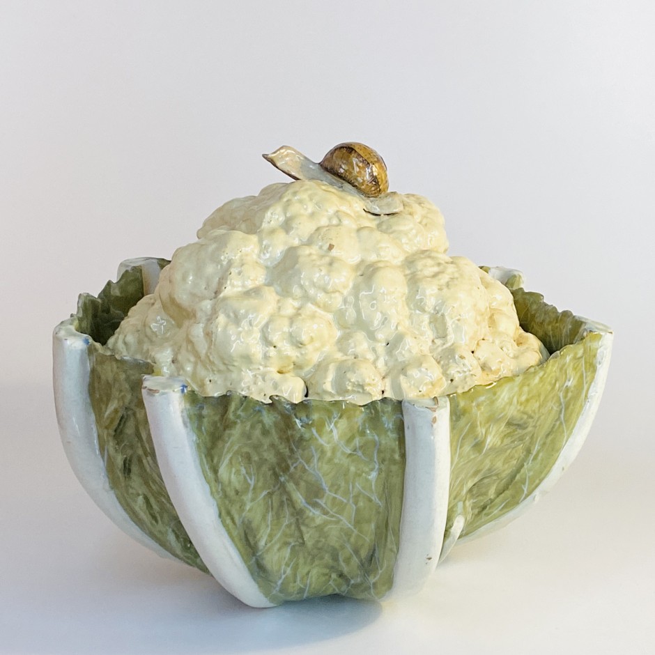 Trompe l'oeil terrine depicting a cauliflower - Eighteenth century - SOLD