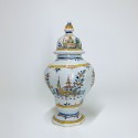 Rouen earthenware covered vase with pagoda decoration - Eighteenth century - SOLD
