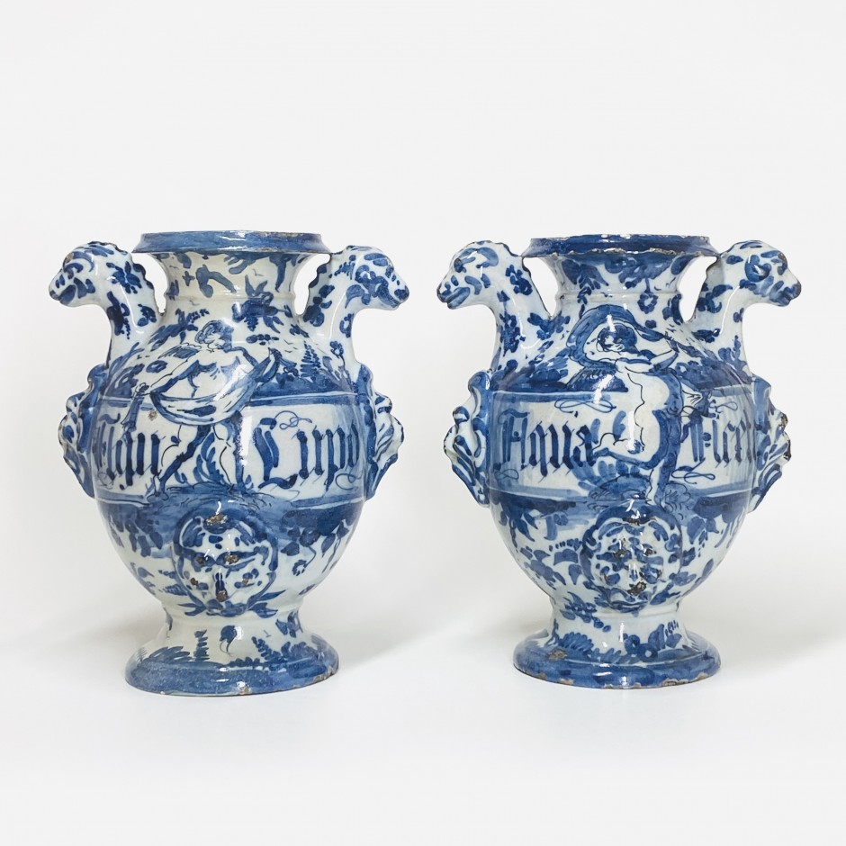 Savone - Paire de vases de pharmacie - Fin du XVIIe siècle
