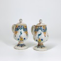 Pair of Delft earthenware mustard pots - Eighteenth century