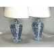 China - Pair of porcelain vases mounted as lamps - Period Kang'xi