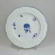 Three Chantilly porcelain plates with a carnation - Eighteenth century