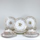 Set of nine Bordeaux porcelain plates and two Paris (Locré) porcelain sugar bowls - Eighteenth century