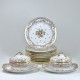 Set of nine Bordeaux porcelain plates and two Paris (Locré) porcelain sugar bowls - Eighteenth century