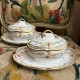 Set of nine Bordeaux porcelain plates and two Paris (Locré) porcelain sugar bowls - Eighteenth century