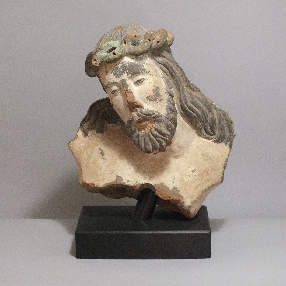 Christ en terre cuite polychrome - XVIe Siècle - VENDU
