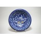NEVERS. Jatte ronde à fond bleu persan - XVIIe siècle