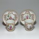 Doccia (Italy) - Two decorated cups "alla Sassone" - Eighteenth Century