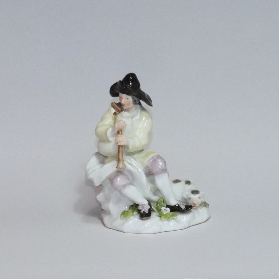 Meissen - Bagpipe player and his dog - Eighteenth century - SOLD