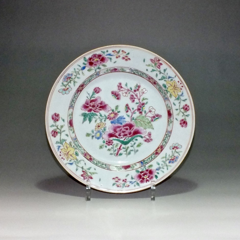 China - plate of the rose family - Eighteenth Century - SOLD