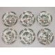 Set of six beautiful porcelain plates Green family - Kanghi Period (1662-1722)