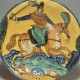 MONTELUPO – (Italie) - Plat en faïence décor d'un cavalier -  XVIIe siècle