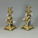 Pair of hand candleholders - 19th - 18th century