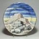 Pavia - Small dish decorated with ruins on a landscape background - Late 17th - Early 18th century