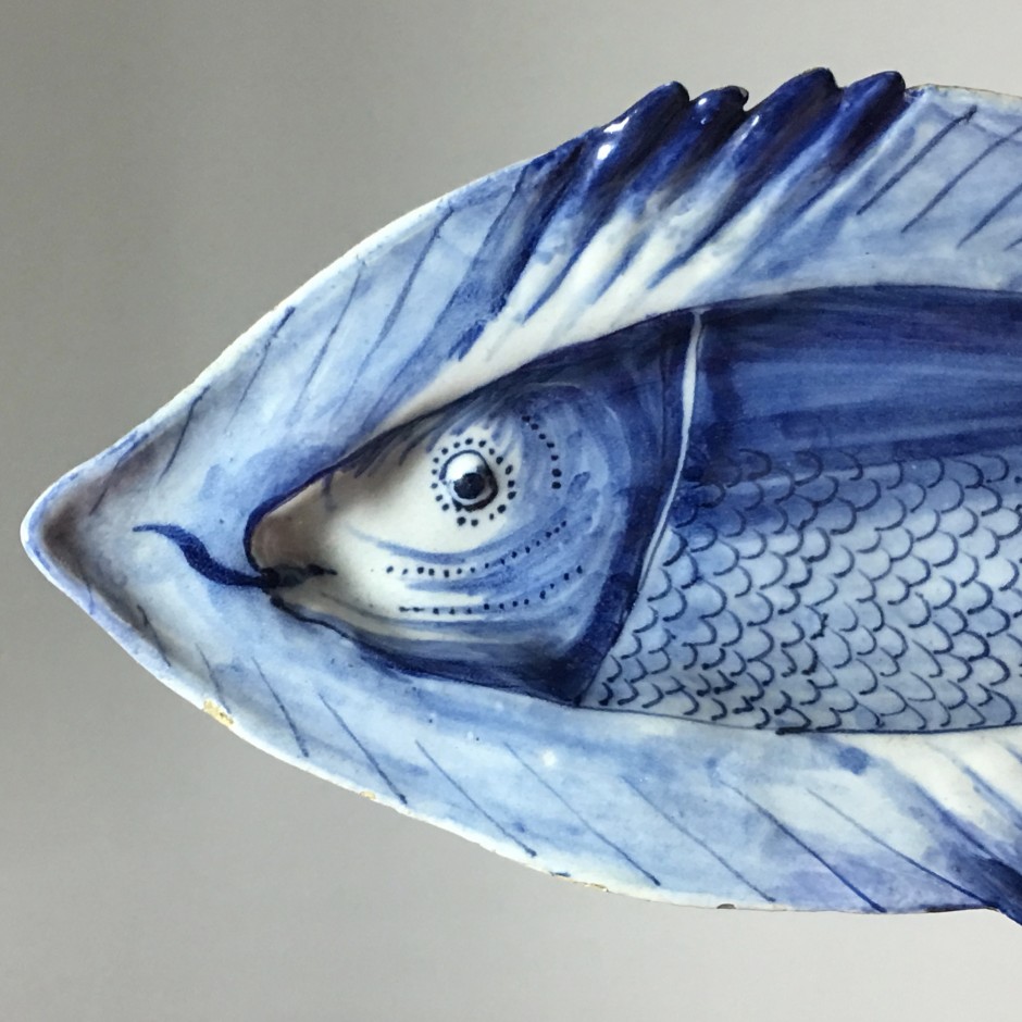 Delft or Friesland - dish showing a fish - eighteenth century