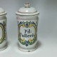 Rouen - Pair of small pharmacy jars - Eighteenth century