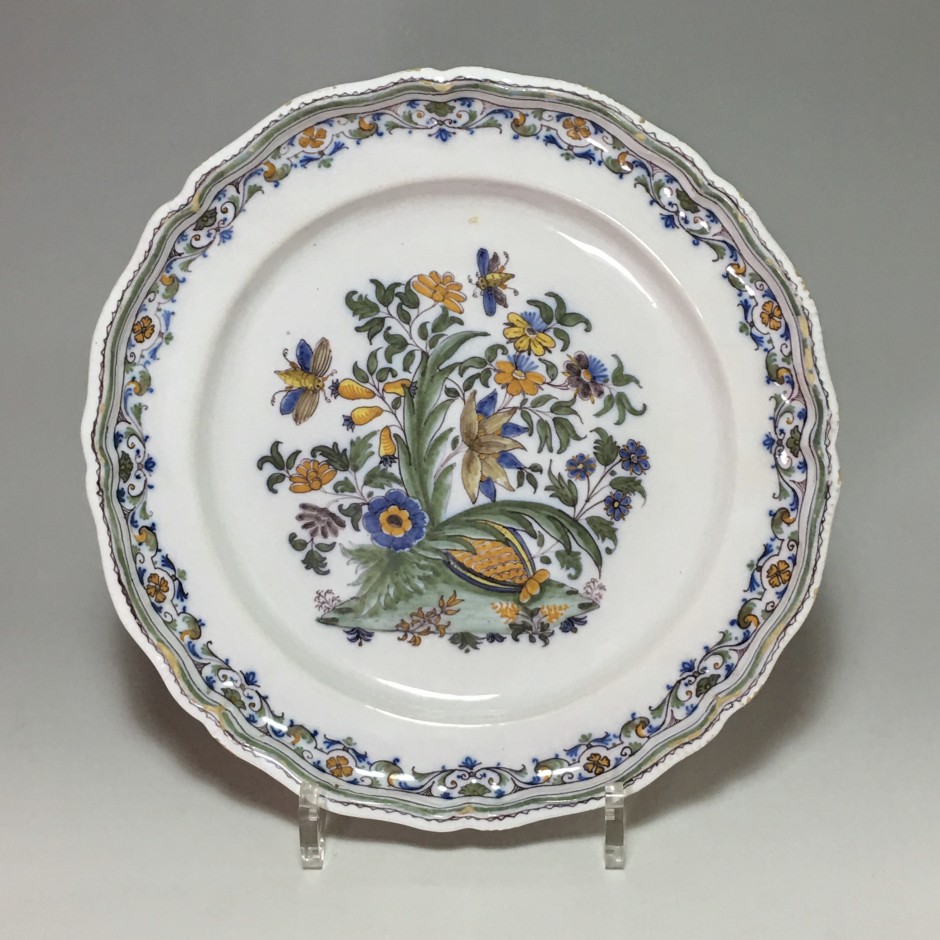 Moustiers - rare plate with pomegranate - eighteenth century