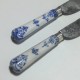 Saint Cloud - Rare pair of knives, blades struck with coats of arms  - eighteenth century.
