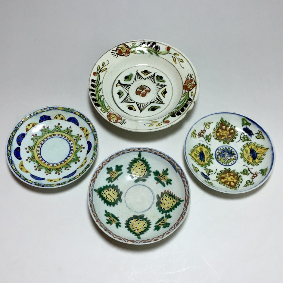 Four ceramic cups from Kutahya - Ottoman Turkey - first half of the 18th century
