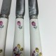 Five Mennecy soft porcelain knives with floral decoration - eighteenth century