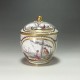 Sèvres - Sugar pot with port scene decoration - Eighteenth century