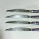 Quatre couteaux - Manches en verre "Millefiori" - Début du XVIIIe siècle