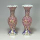China - Pair of vases of the rose family - Qing Dynasty, eighteenth century