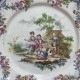 Meillonnas - Children's play plate with mason whip - eighteenth century - SOLD