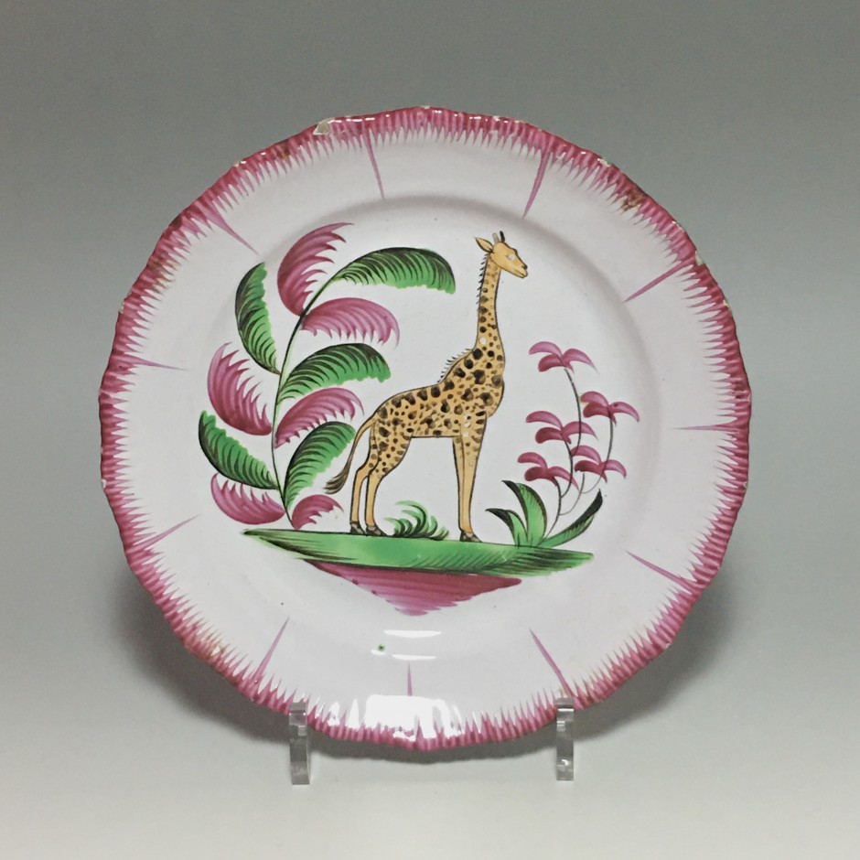 The islettes - Rare giraffe plate - Early Nineteenth century