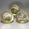 Paris - Three plates with animal decoration - Nineteenth century - SOLD