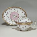 Paris - Bowl or Bouillon covered and its porcelain display stand from Paris - Late eighteenth century - SOLD