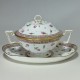 Paris - Bowl or Bouillon covered and its porcelain display stand from Paris - Late eighteenth century