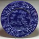 Exceptional Nevers earthenware dish with Chinese decoration on a Persian blue background - circa 1660