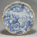 Earthenware dish from Lodi (Italy) Decor from a battle scene - Eighteenth century - SOLD