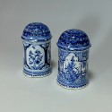 Delft - Pair of casters in blue monochrome - Eighteenth century - SOLD