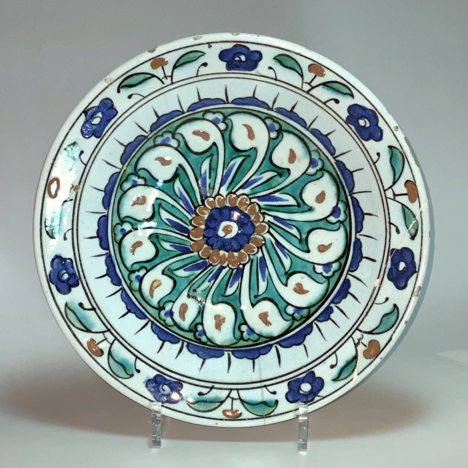 Iznik - Ceramic dish - Rosace decoration - Around 1600 - SOLD
