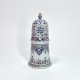Sugar caster in Rouen earthenware with blue and red decoration - Early eighteenth century
