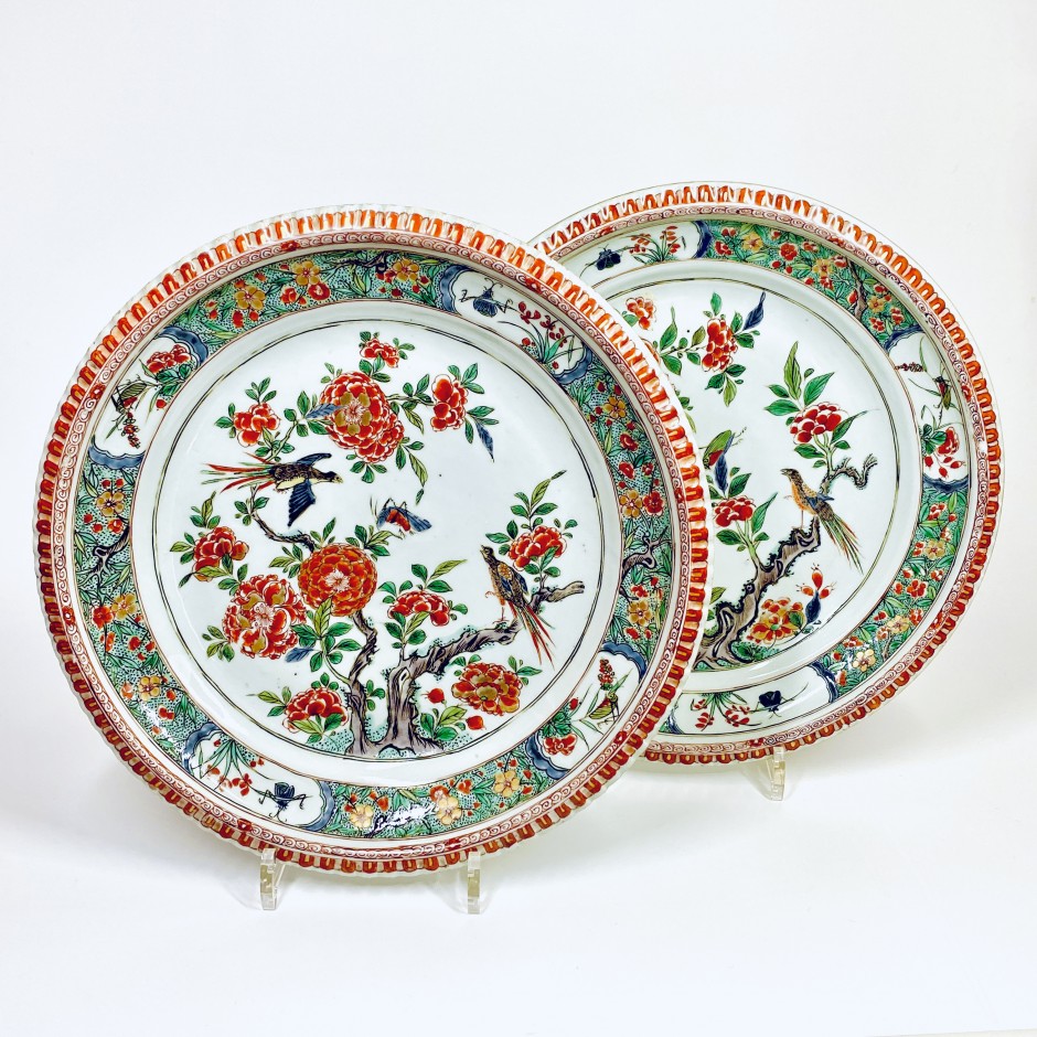 China - Pair of famille verte dishes - Kangxi period (1662-1722) - SOLD