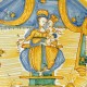 Deruta - Plat en majolique décoré de la vierge à l'enfant - XVIIe siècle
