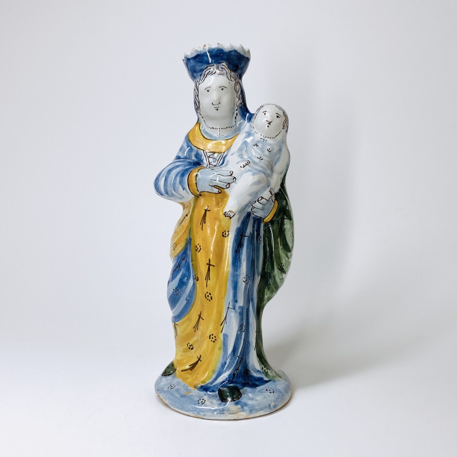 Vierge d'accouchée en faience de Nevers - XVIIIe siècle - VENDU