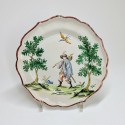 Milan - Fabrique Clerici - Plate decorated with a traveler  - Eighteenth century