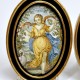 Castelli - Paire de plaques ovales figurant les allégories du mariage et de la servitude - XVIIIe siècle