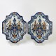 Delft - Pair of earthenware plaques cashmere decoration - Eighteenth century