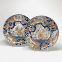 JAPAN - Pair of round bowls with "Imari" decoration - Eighteenth century