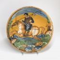 Montelupo (Italie) - Plat au cavalier - XVIIe siècle - VENDU