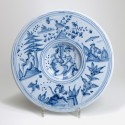 Nevers - Dish called "Cardinal" decorated after the Astrée - Seventeenth century - SOLD