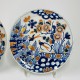 Delft - Pair of polychrome plates - Eighteenth century