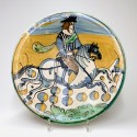 Montelupo (Italy) - Dish with horseman - Seventeenth century - SOLD