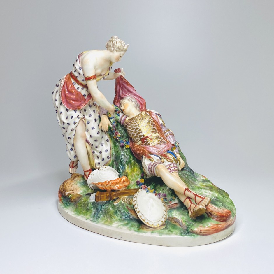 Niderviller -  Groupe en porcelaine "Renaud et Armide endormi" - XVIIIe siècle