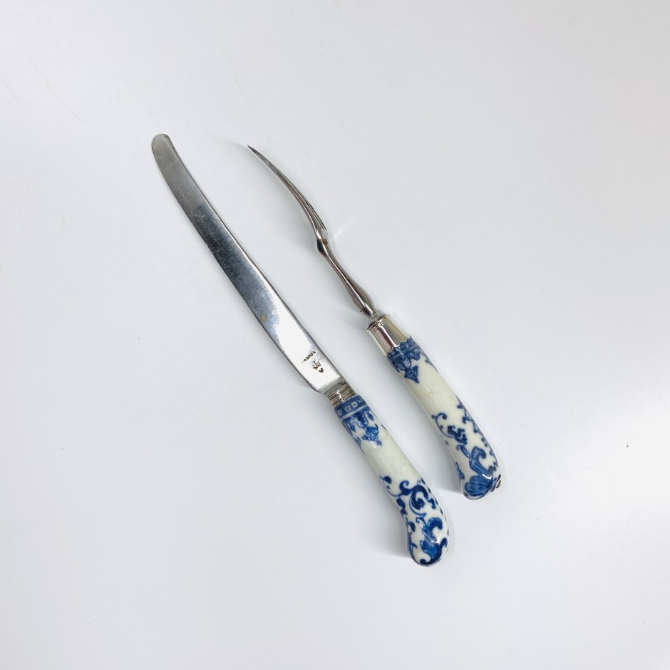 Saint-Cloud - Un couteau et une fourchette - XVIIIe siècle - VENDU